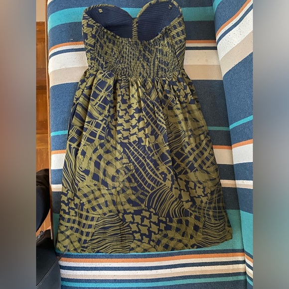 Maple Size Green Silk Print Dress Size 6 - Picture 7 of 12